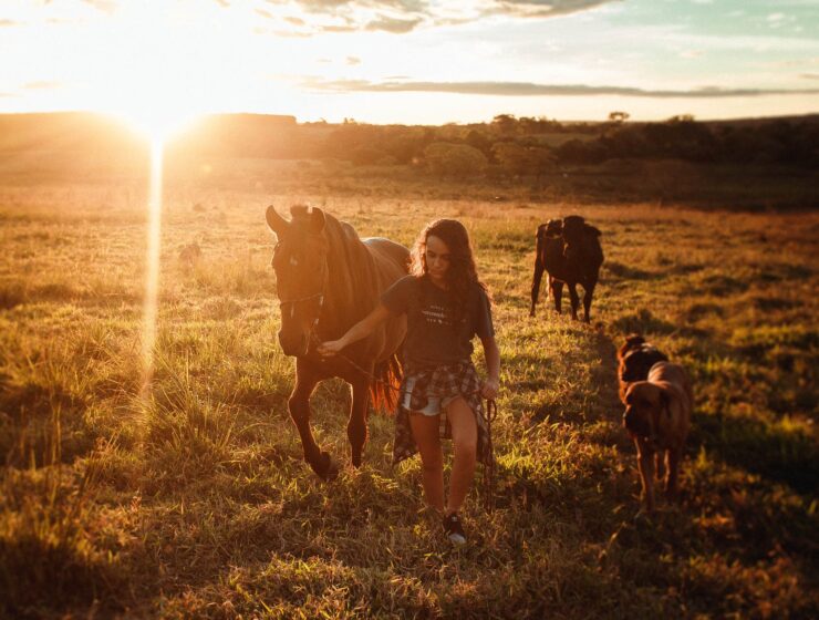 Postoje divljine nikad otkrivene..., anonymous woman grazing horse on pasture