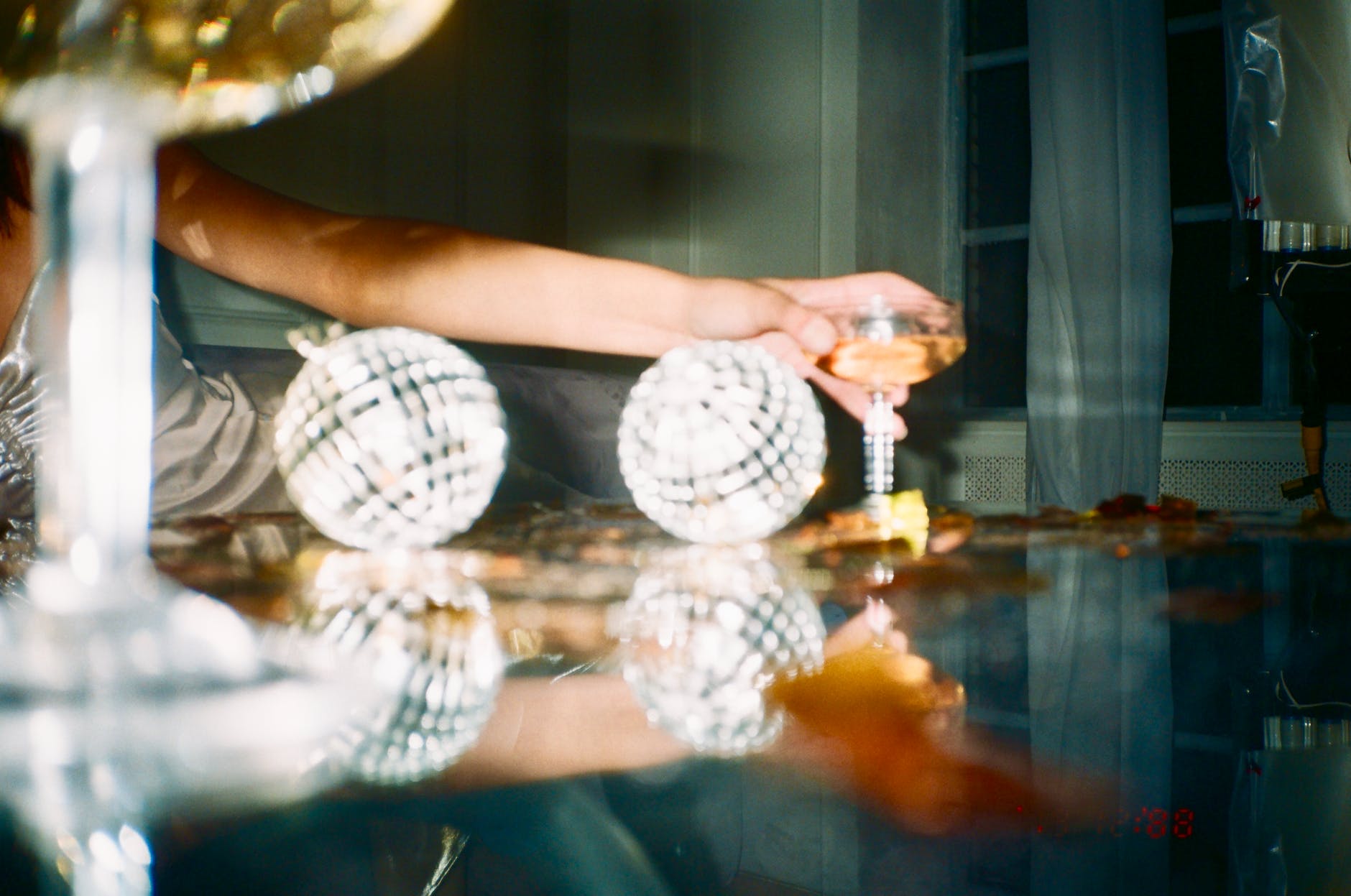 woman holding wine glass