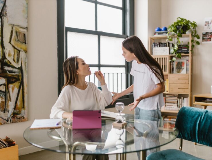 mom and daughter having an argument