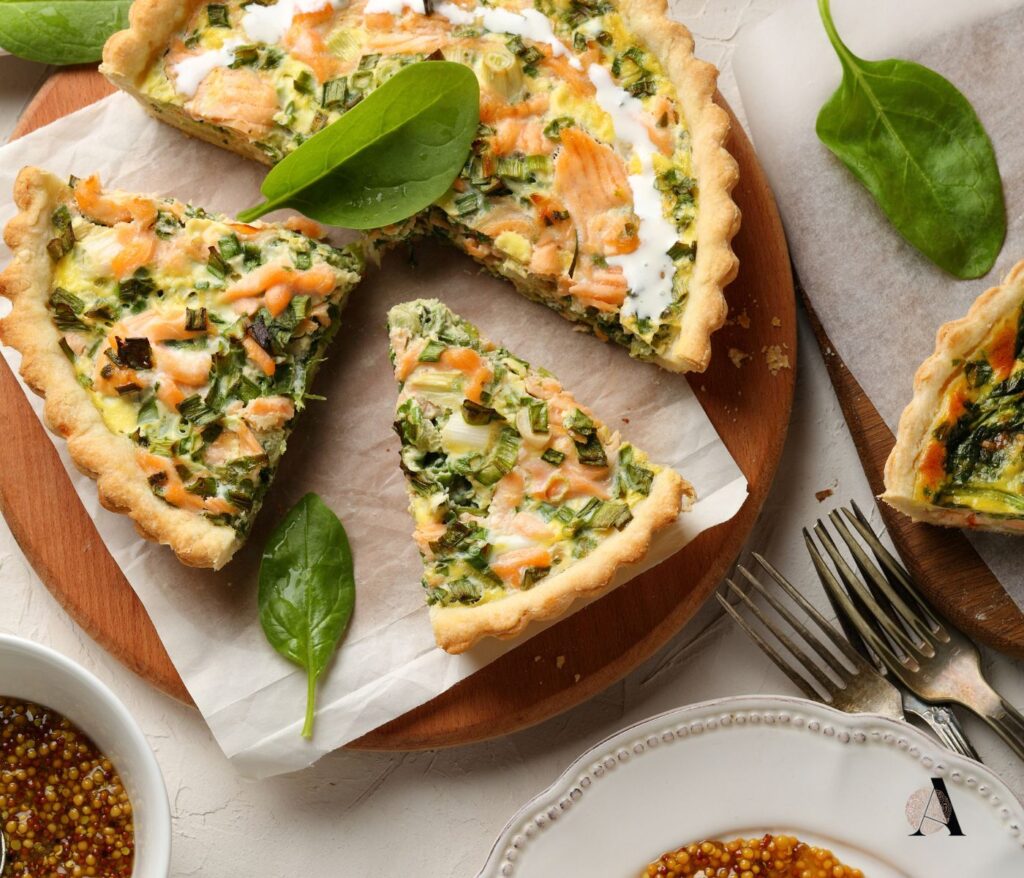 Quiche s lososom i špinatom