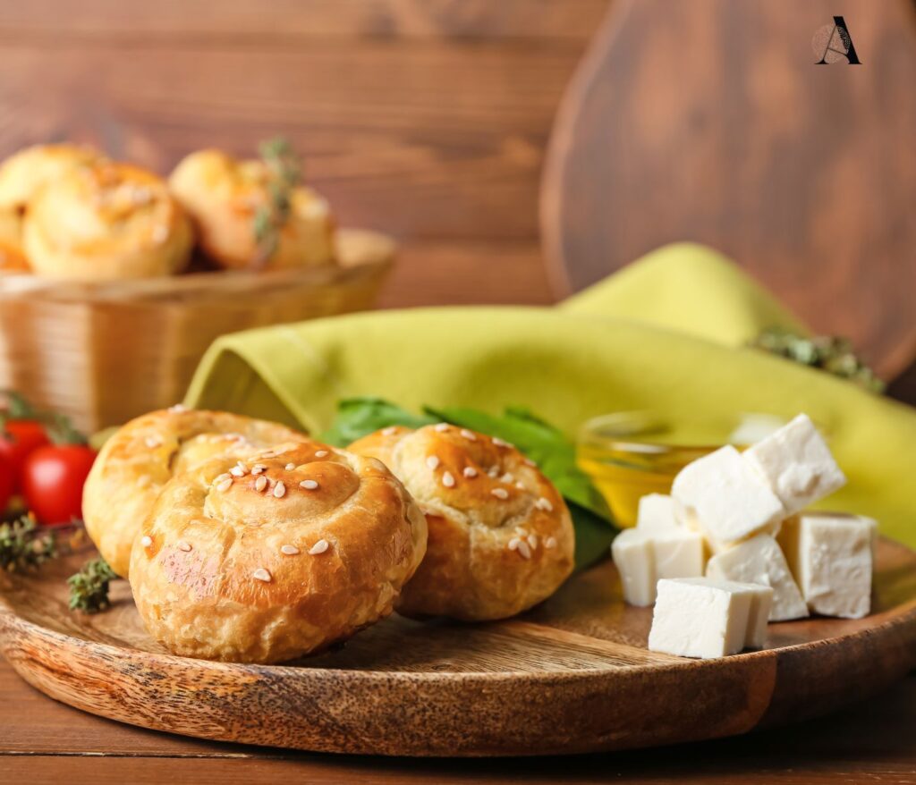 Hrskavo punjeno pecivo s porilukom i feta sirom