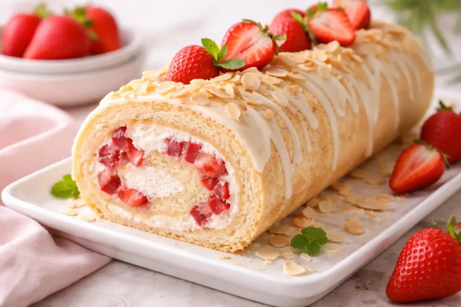 cheesecake rolada s jagodama