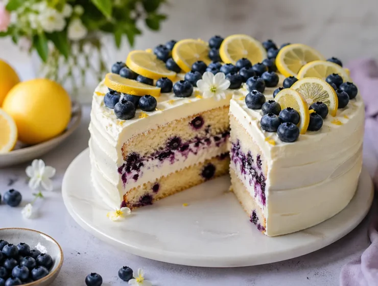 proljetna torta s limunom i borovnicama
