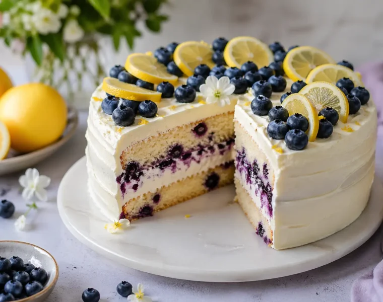 proljetna torta s limunom i borovnicama