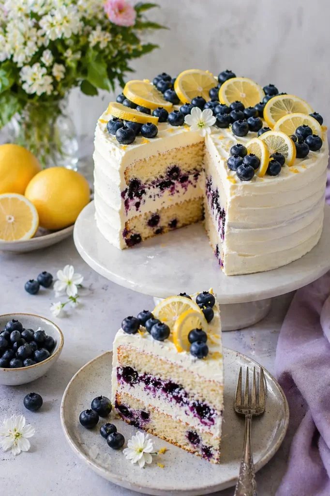proljetna torta s limunom i borovnicama